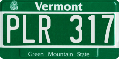 VT license plate PLR317
