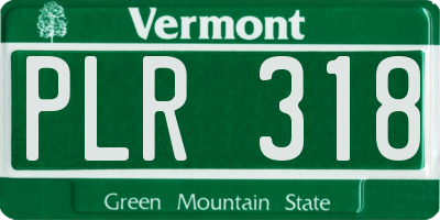 VT license plate PLR318