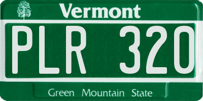 VT license plate PLR320