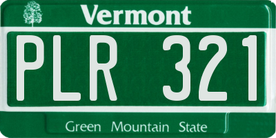 VT license plate PLR321