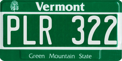 VT license plate PLR322