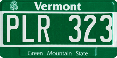 VT license plate PLR323