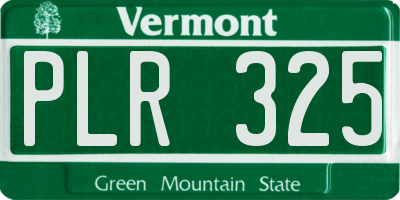 VT license plate PLR325