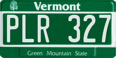 VT license plate PLR327