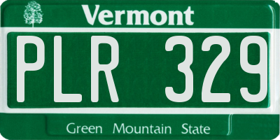 VT license plate PLR329