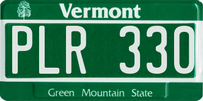 VT license plate PLR330