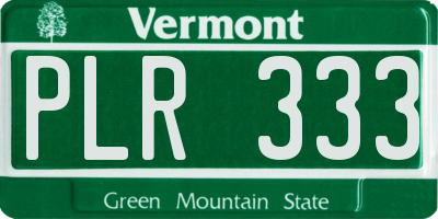 VT license plate PLR333