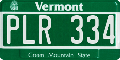 VT license plate PLR334