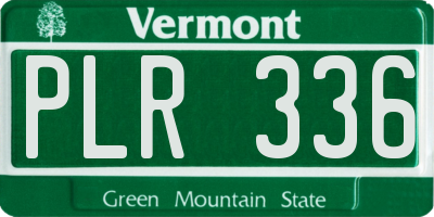 VT license plate PLR336