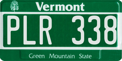 VT license plate PLR338