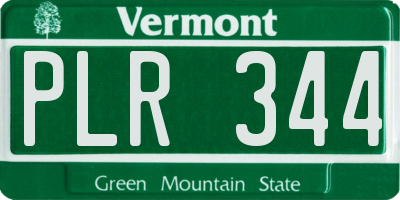 VT license plate PLR344