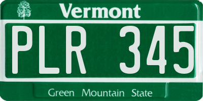 VT license plate PLR345