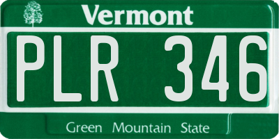 VT license plate PLR346