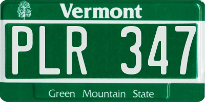 VT license plate PLR347