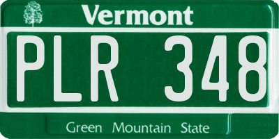 VT license plate PLR348