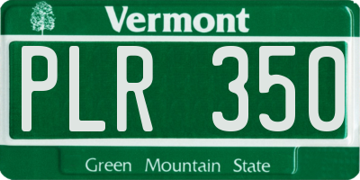 VT license plate PLR350