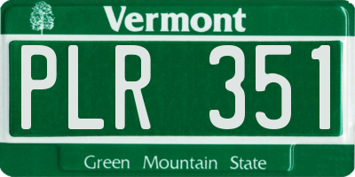 VT license plate PLR351