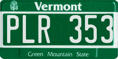 VT license plate PLR353