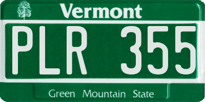 VT license plate PLR355