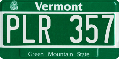 VT license plate PLR357