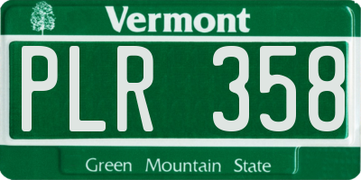 VT license plate PLR358