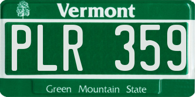 VT license plate PLR359