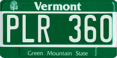 VT license plate PLR360