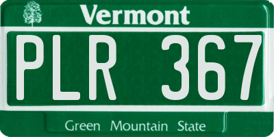 VT license plate PLR367