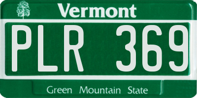 VT license plate PLR369
