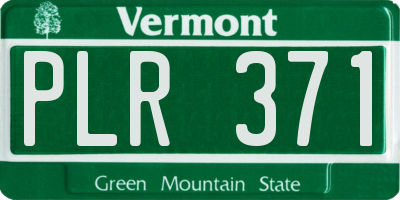VT license plate PLR371