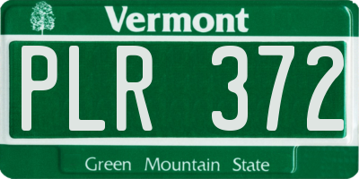 VT license plate PLR372