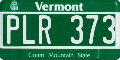 VT license plate PLR373