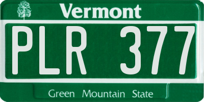 VT license plate PLR377