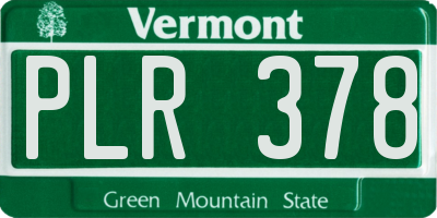 VT license plate PLR378