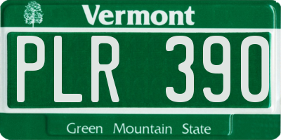 VT license plate PLR390