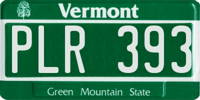 VT license plate PLR393