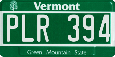 VT license plate PLR394