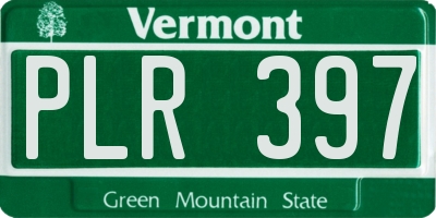 VT license plate PLR397