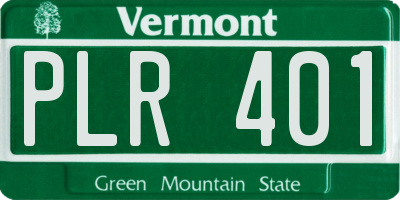 VT license plate PLR401