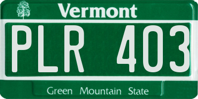 VT license plate PLR403