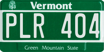 VT license plate PLR404