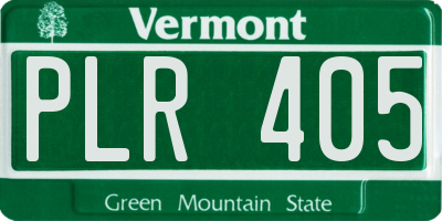 VT license plate PLR405