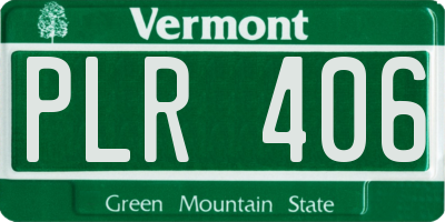 VT license plate PLR406