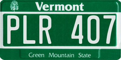 VT license plate PLR407