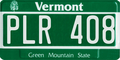 VT license plate PLR408