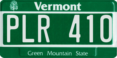 VT license plate PLR410