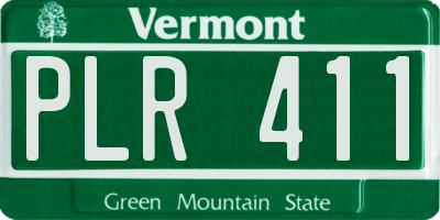 VT license plate PLR411