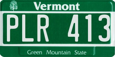 VT license plate PLR413