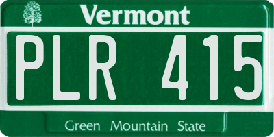 VT license plate PLR415