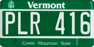 VT license plate PLR416